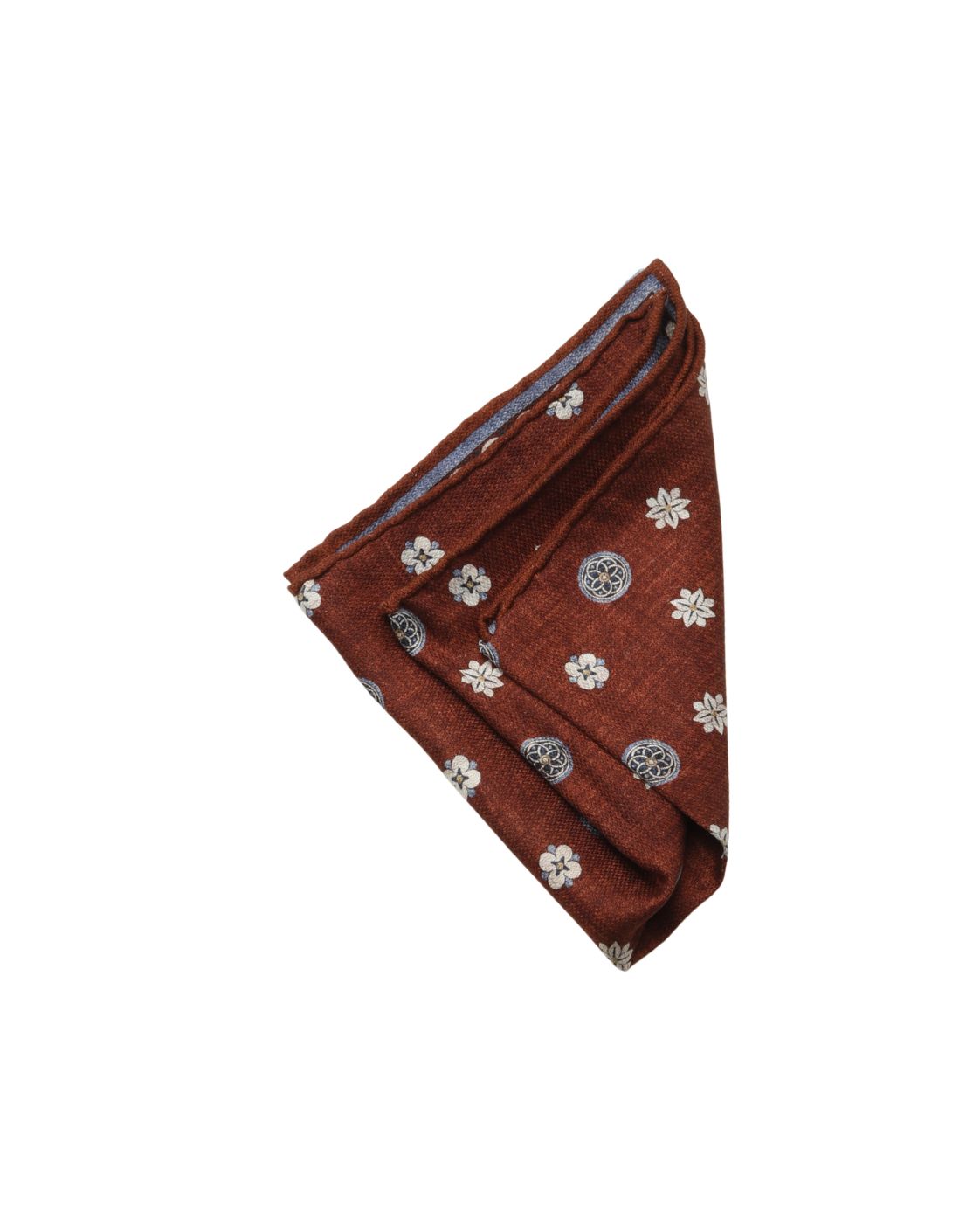 Rostrotes Seideneinstecktuch EASY mit Ornamentmuster
