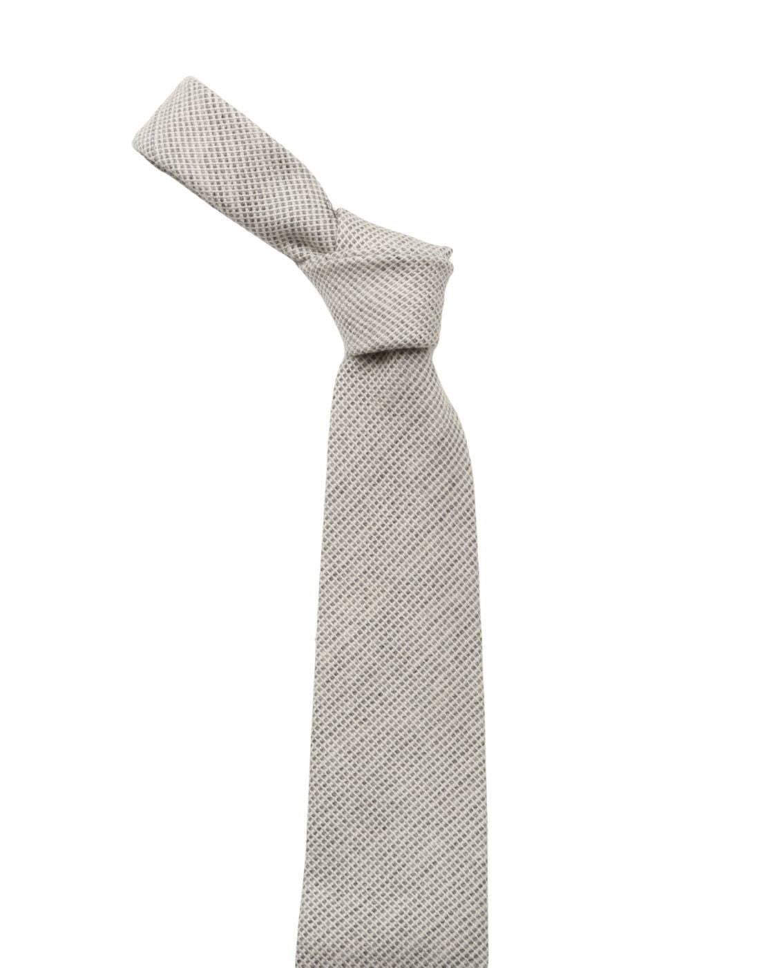 Hellbeige Wollkrawatte MARTIN mit Mikromuster