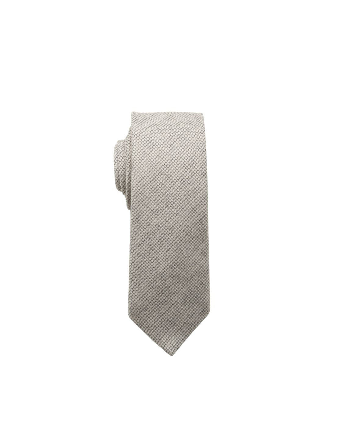 Hellbeige Wollkrawatte MARTIN mit Mikromuster