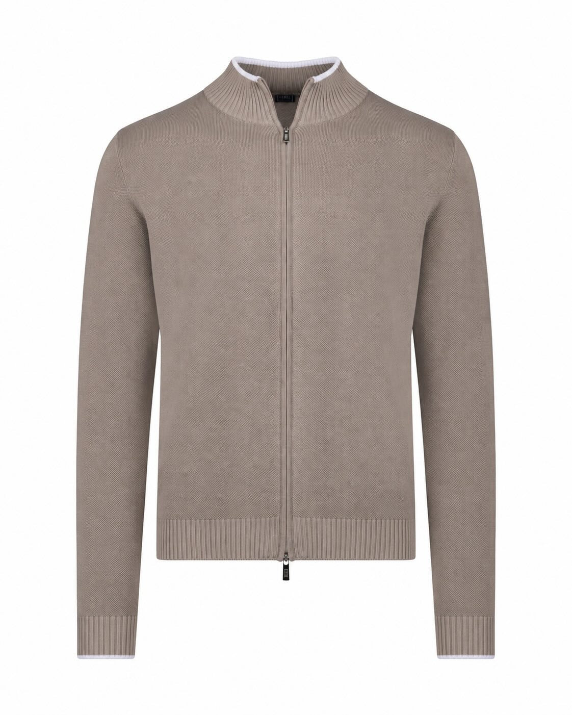 Strickweste Baumwolle Slim Fit mit Stehkragen