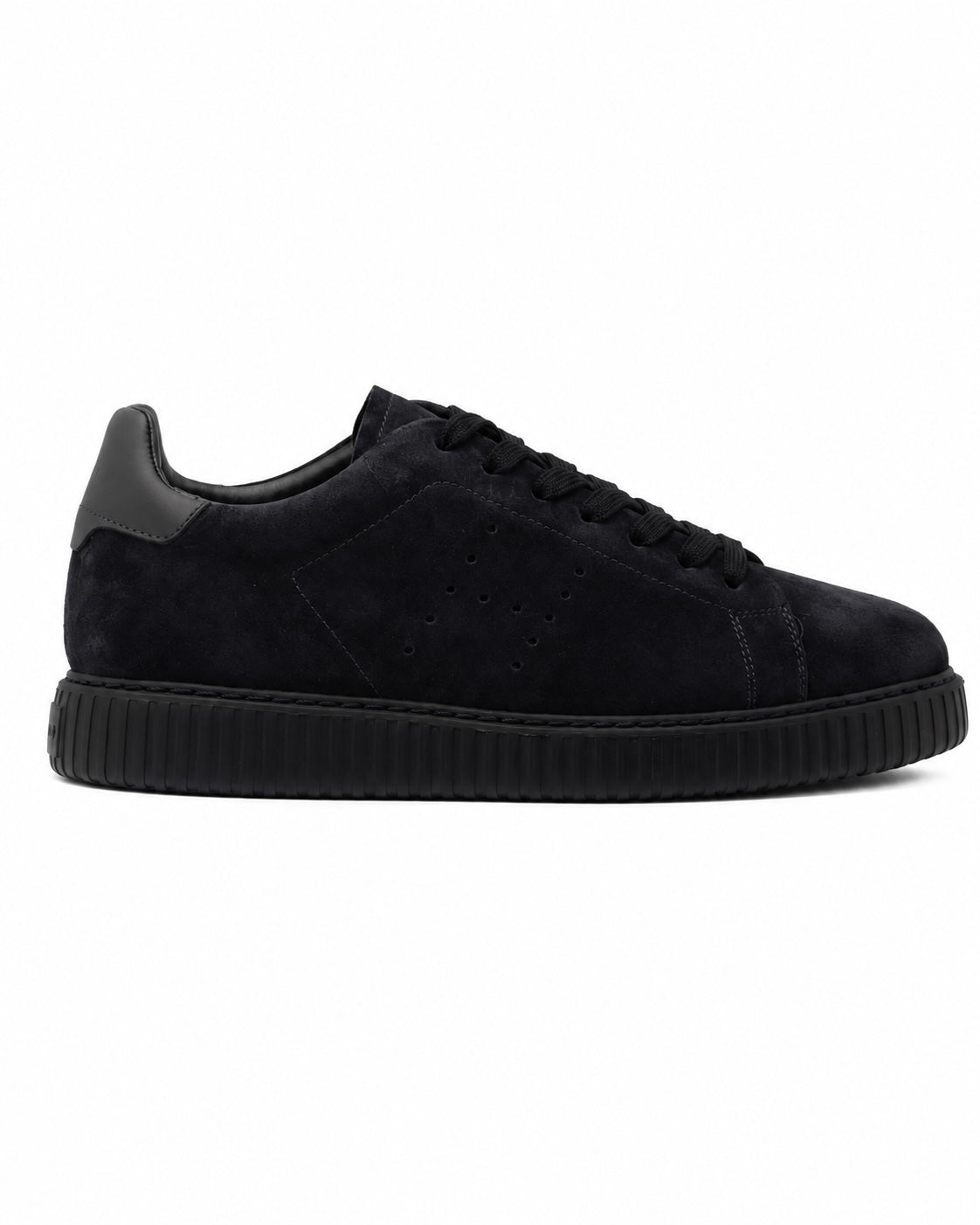 Dunkelblauer Low-Top-Sneaker mit perforierter Seitenpartie