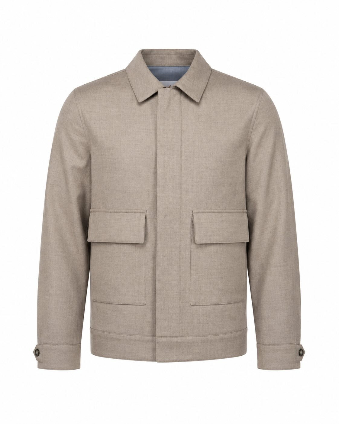Blouson aus Schurwolle in Beige
