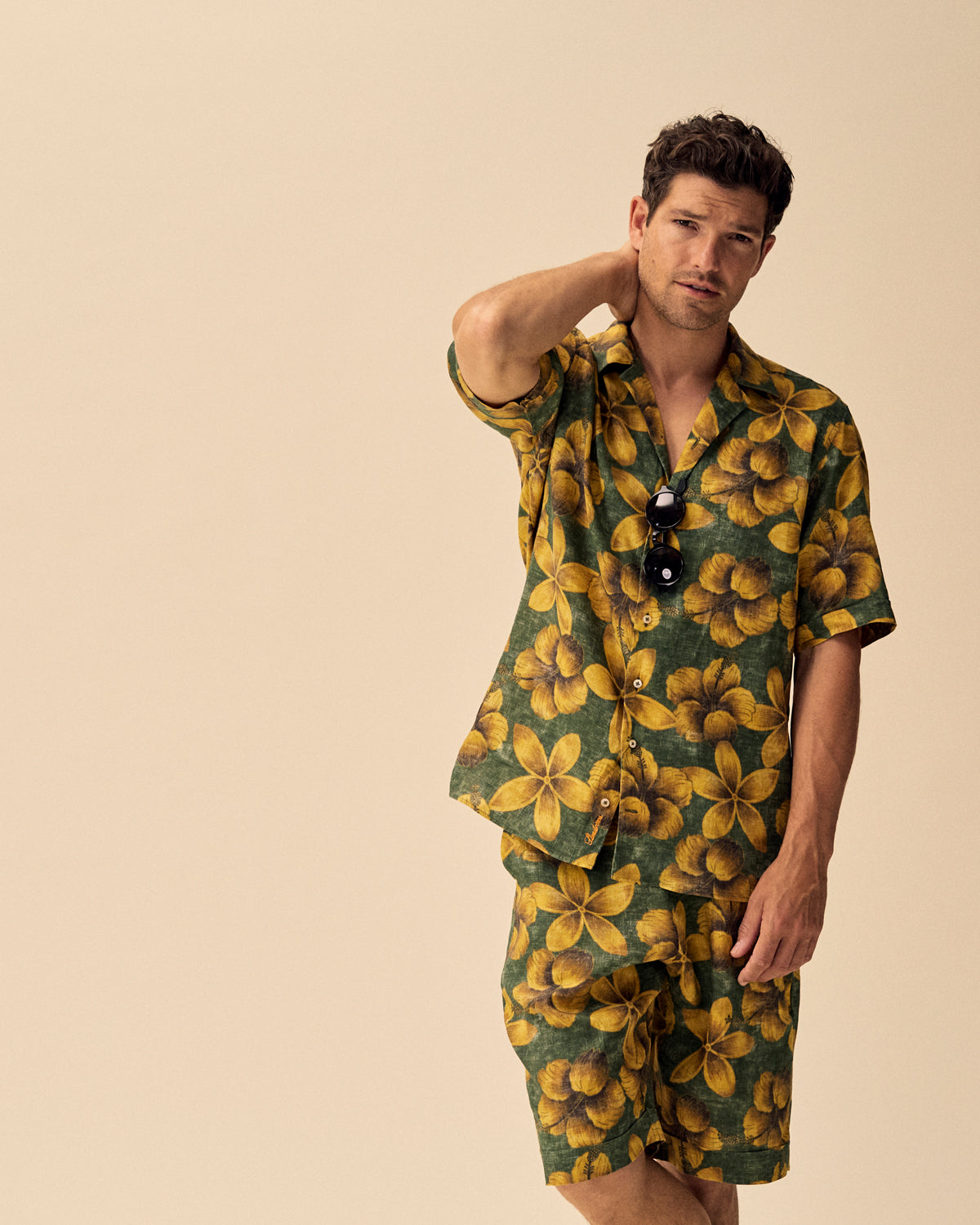 Leinenhemd Floral Regular Fit