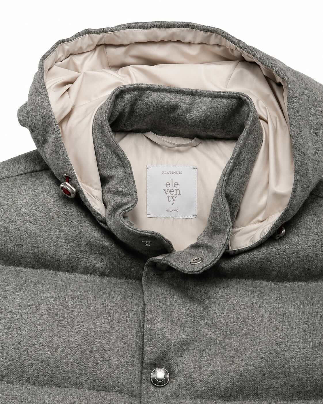 Gilet aus Kaschmir mit Kapuze in Grau