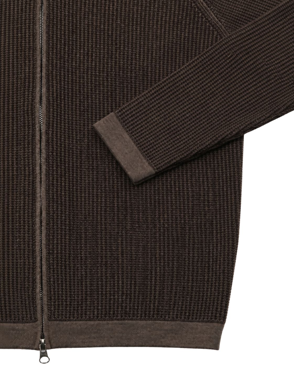 Strickjacke aus Merinowolle und Baumwolle in Dunkelbraun