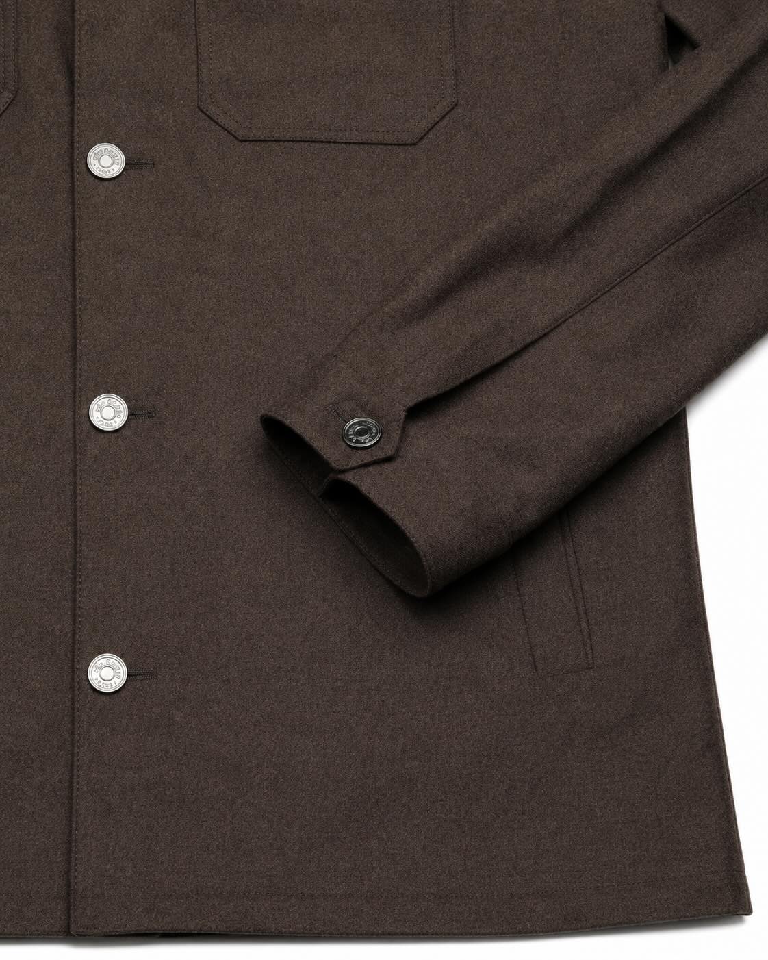 Overshirt aus Schurwolle in Braun