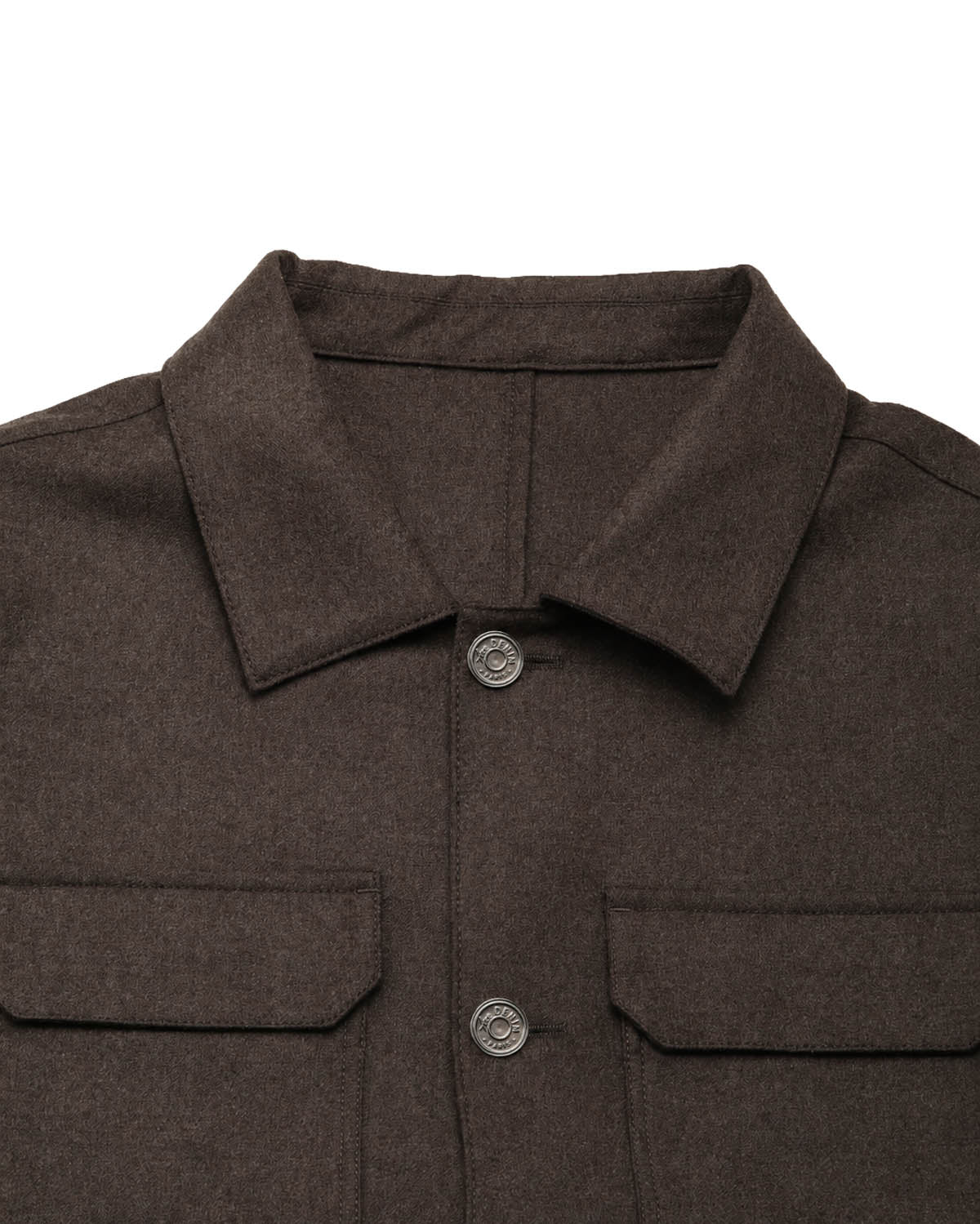 Overshirt aus Schurwolle in Braun