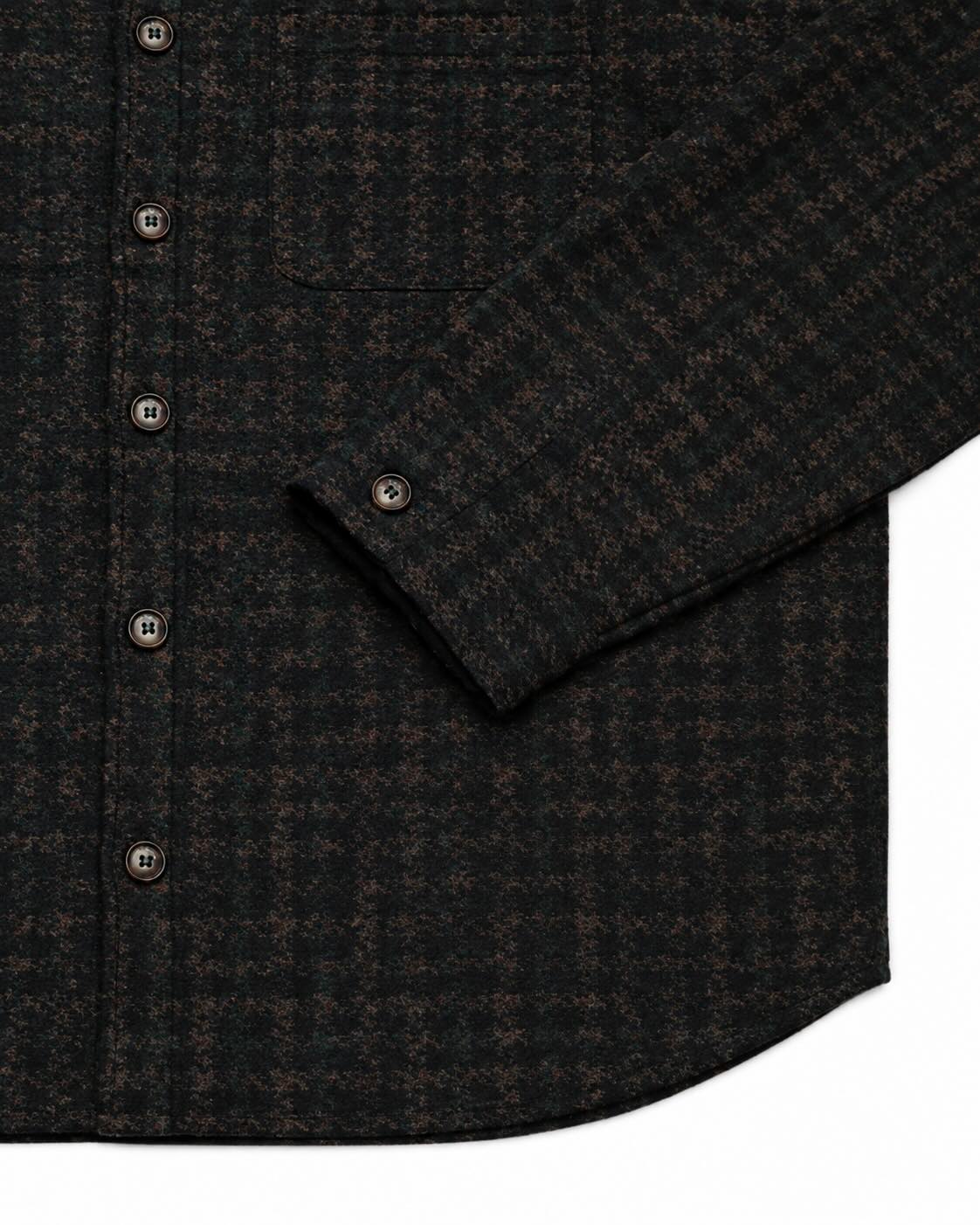 Wool and cotton overshirt with houndstooth