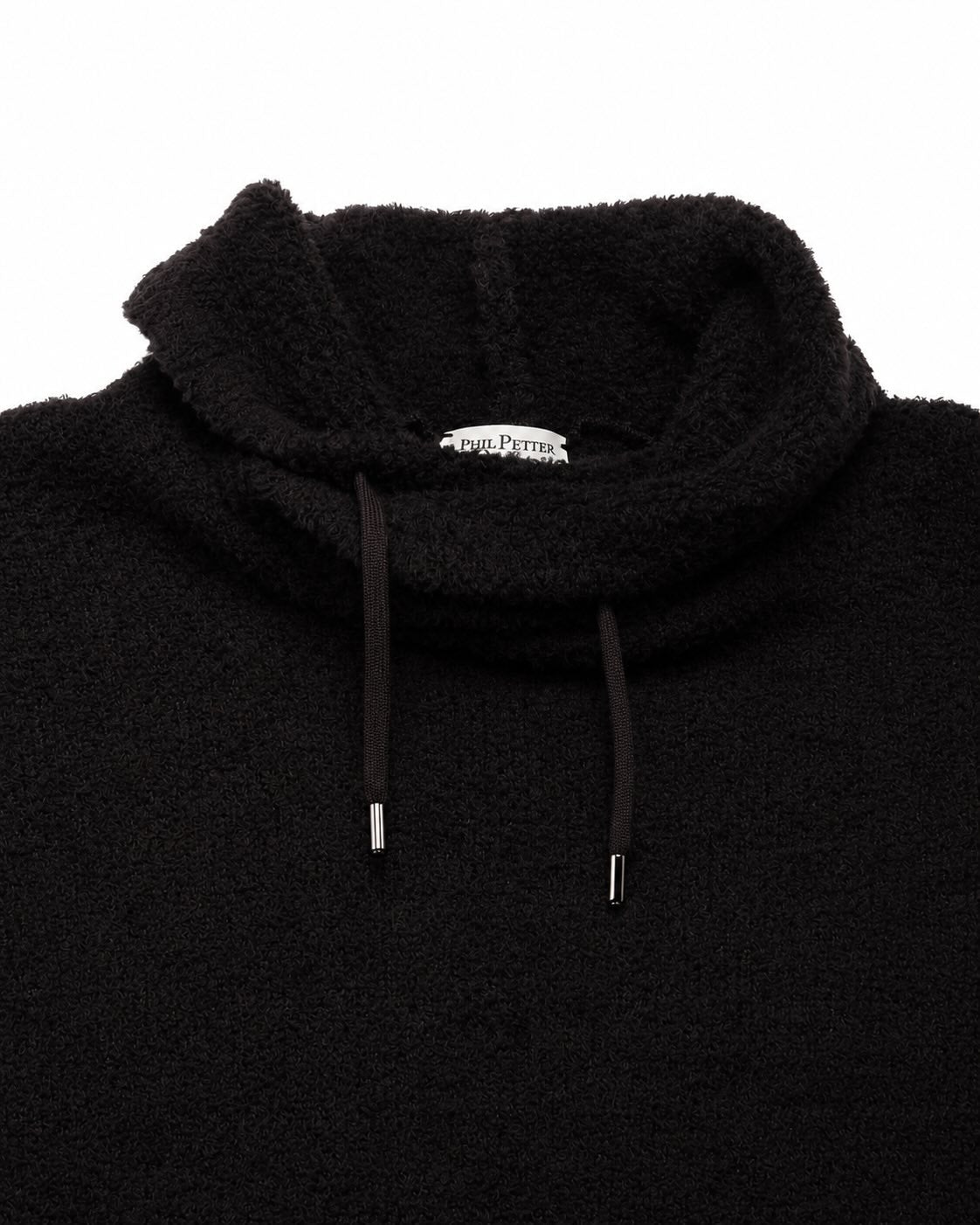 Sweater aus Wolle mit Kordelkragen in Dunkelbraun