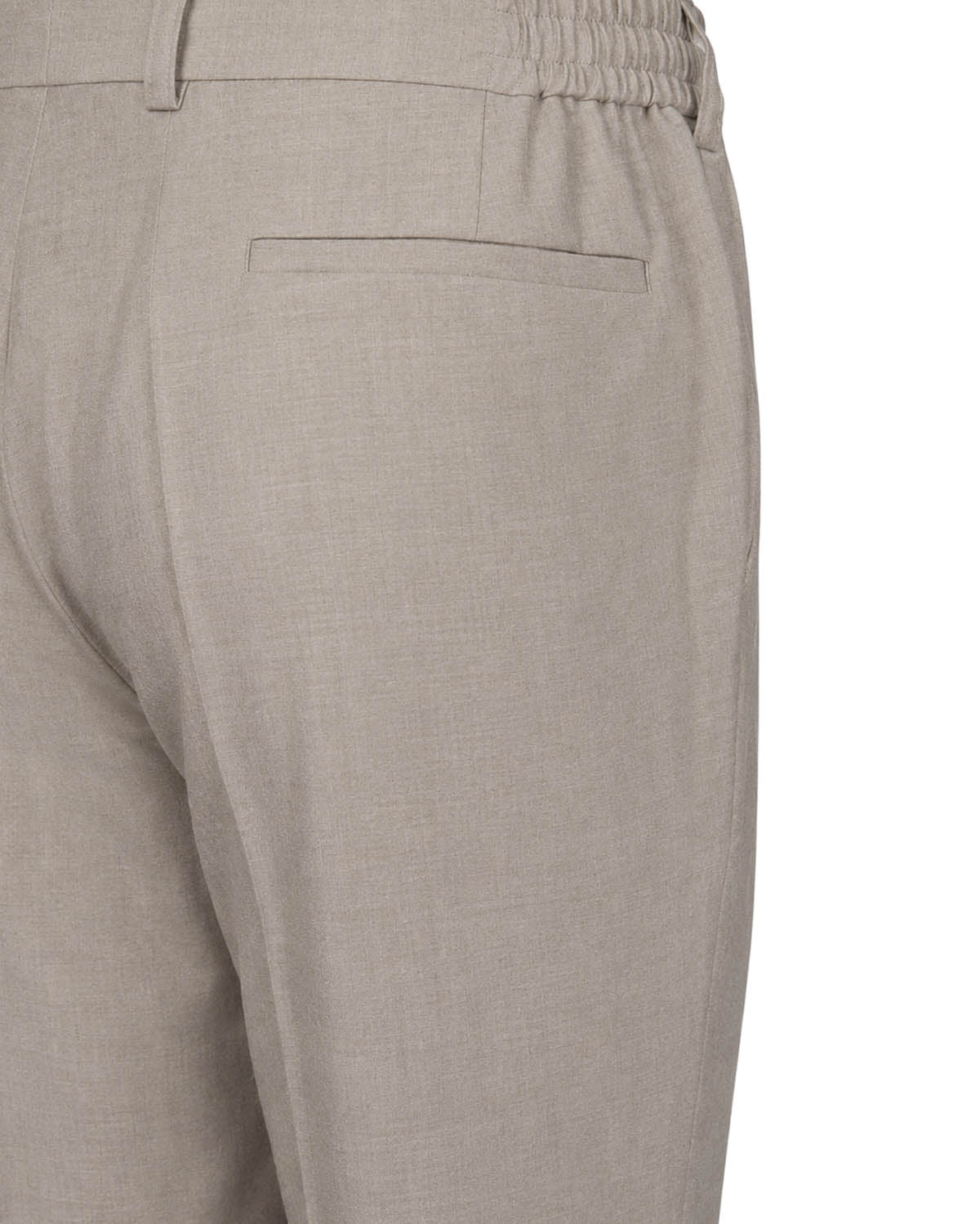 Bundfaltenhose aus Schurwolle in Beige