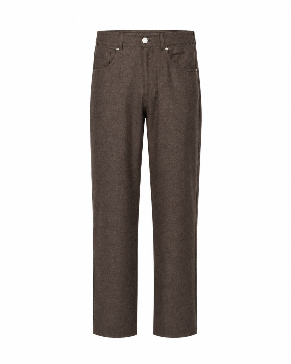 Brown 5-pocket trousers made from virgin wool