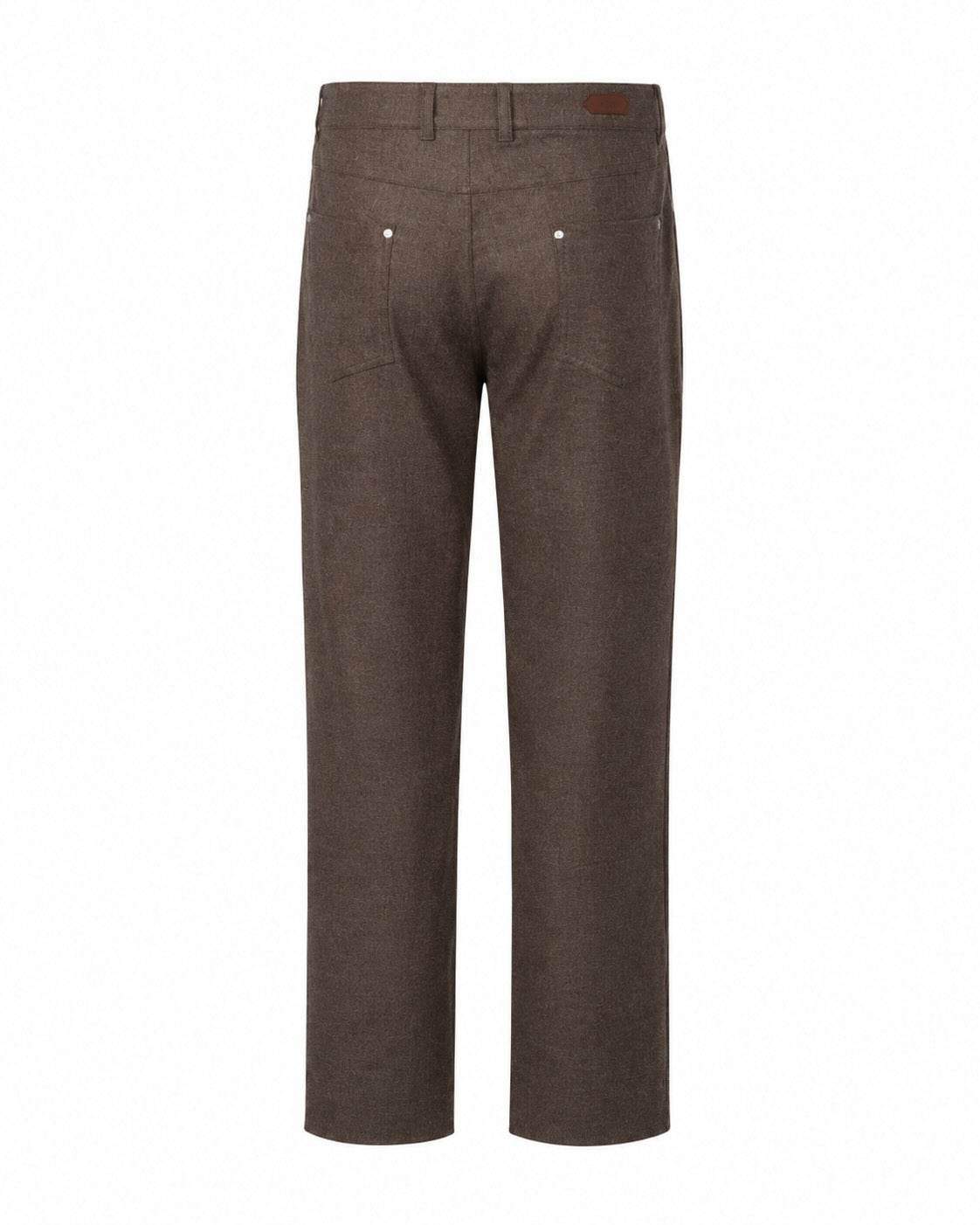 Brown 5-pocket trousers made from virgin wool