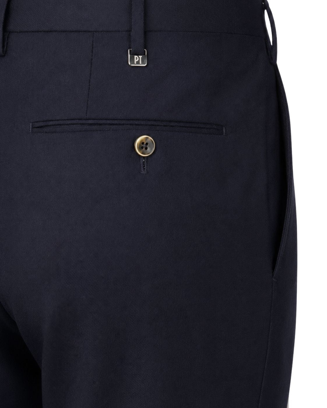 Dunkelblaue Wollhose Slim Fit mit Stretch