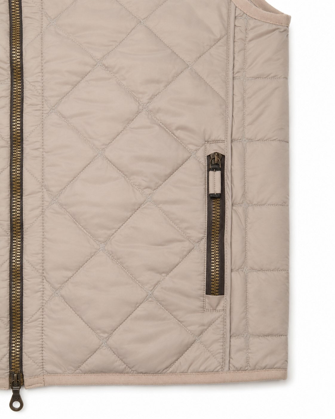 Gestepptes Gilet mit Stehkragen in Beige