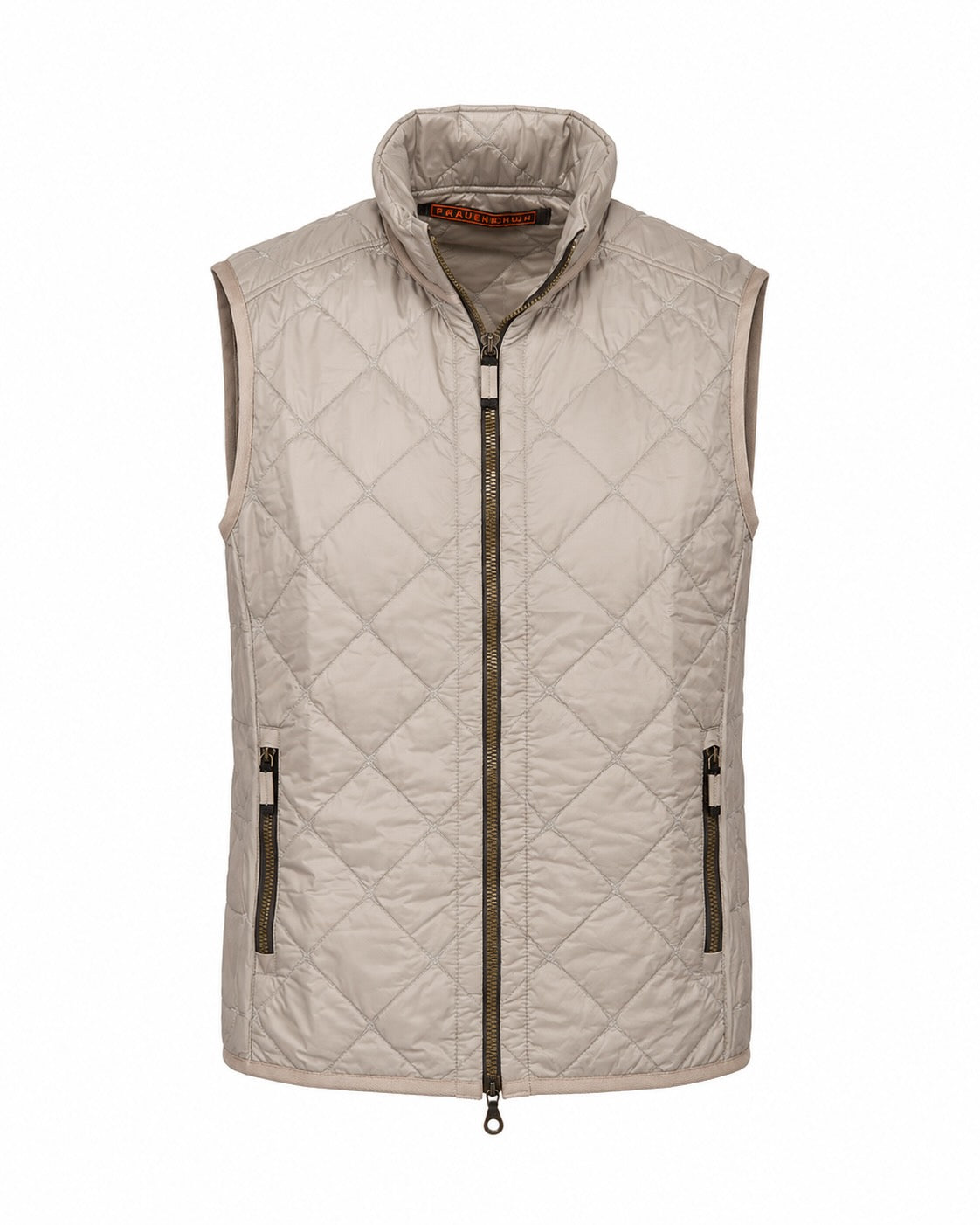 Gestepptes Gilet mit Stehkragen in Beige