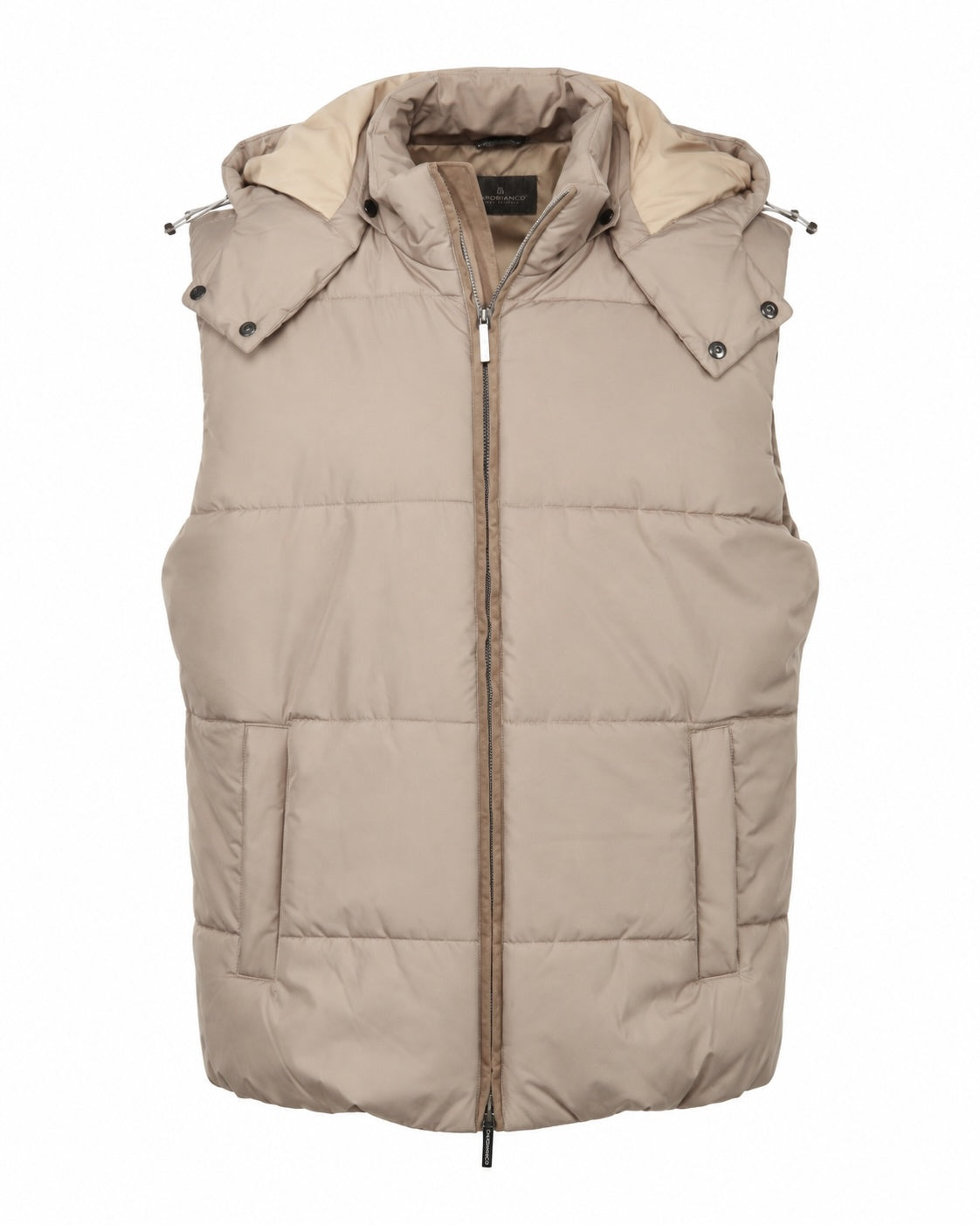 Gilet in Beige mit Kapuze