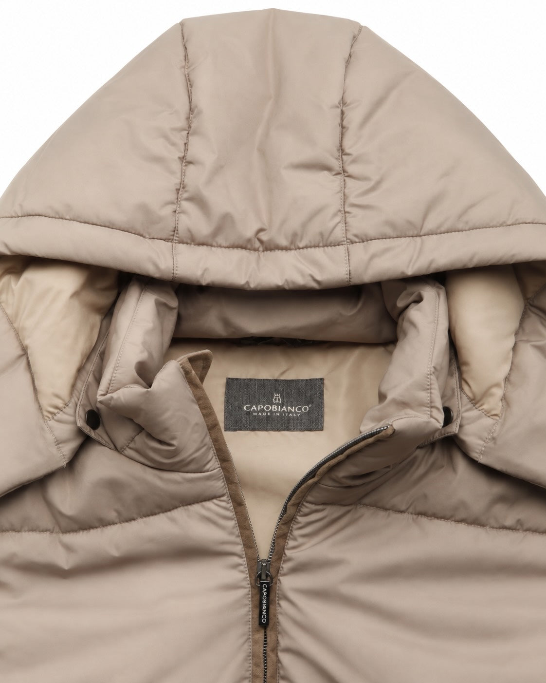 Gilet in Beige mit Kapuze