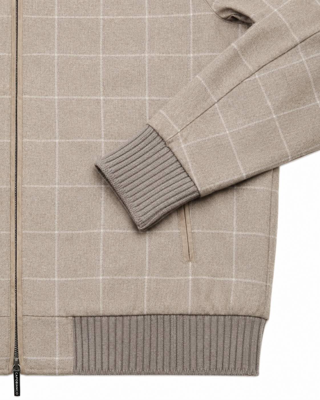 Blouson aus Wolle und Schurwolle in Beige