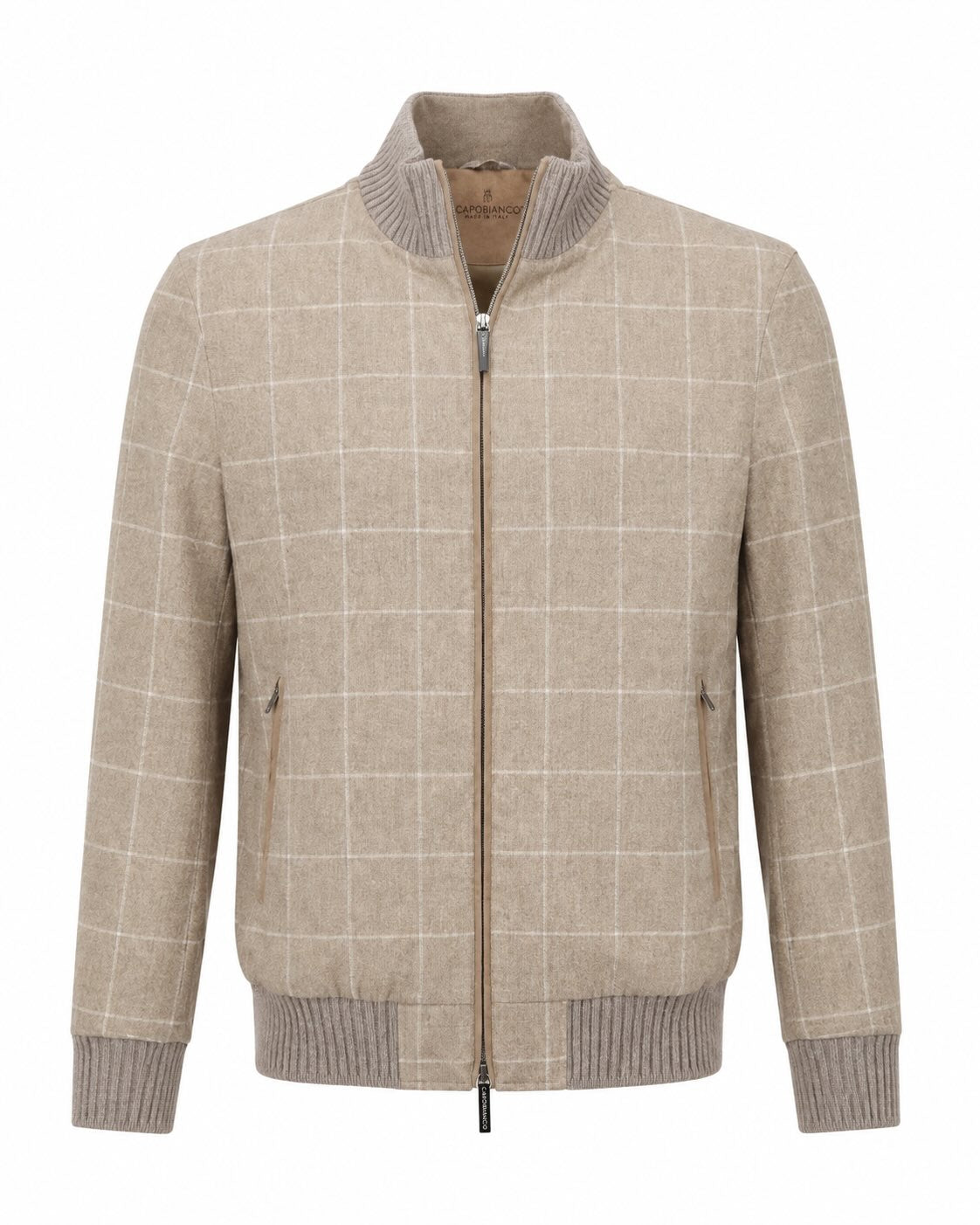 Blouson aus Wolle und Schurwolle in Beige