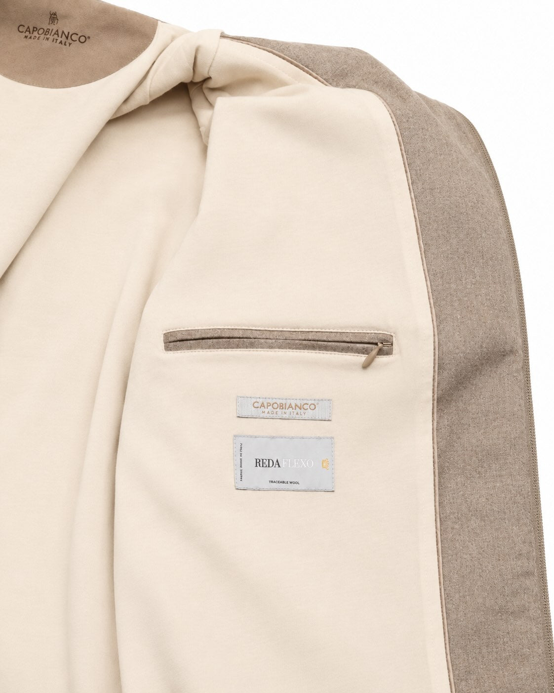 Blouson aus Wolle und Schurwolle in Beige
