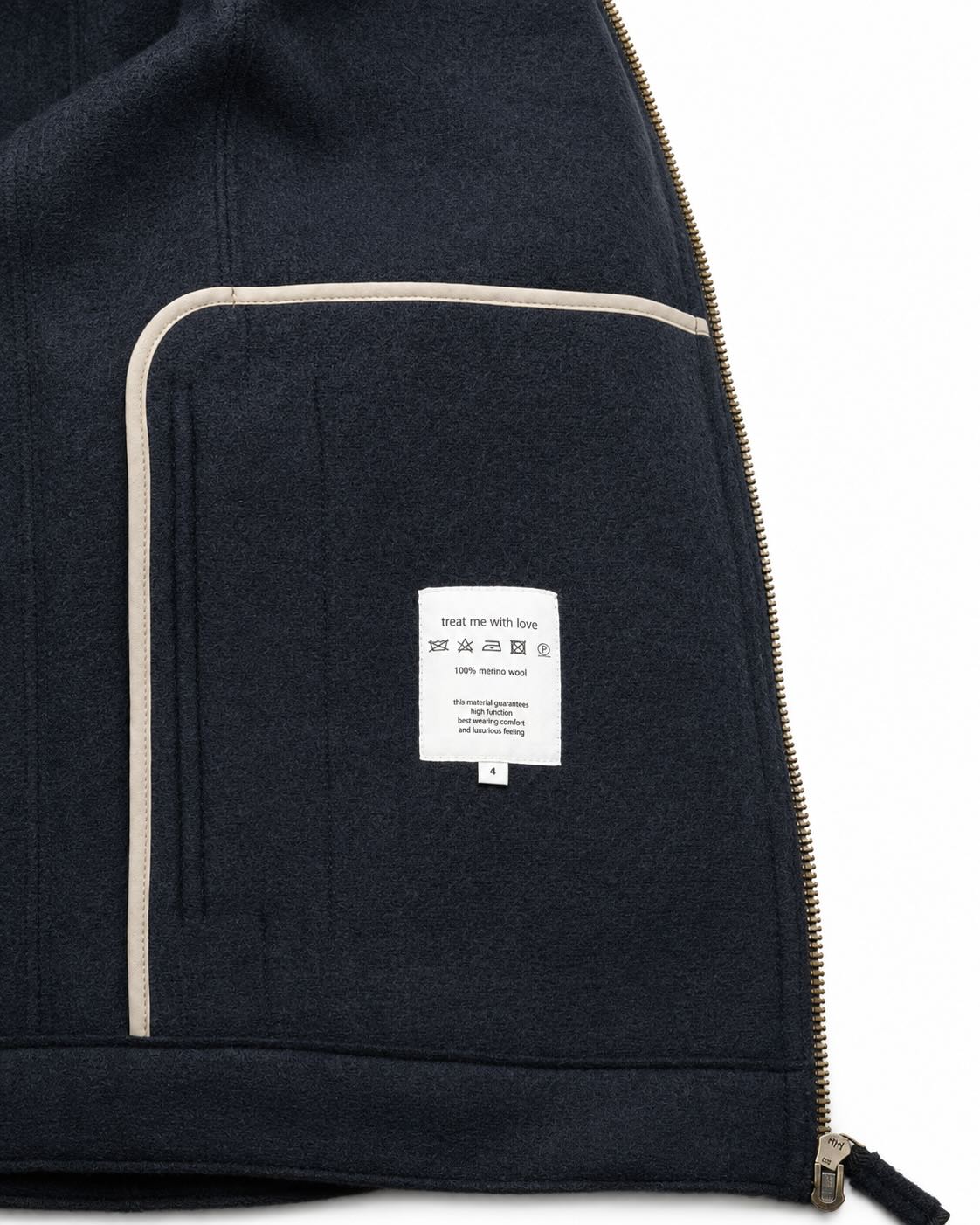 Blouson aus Merinowolle in Dunkelblau