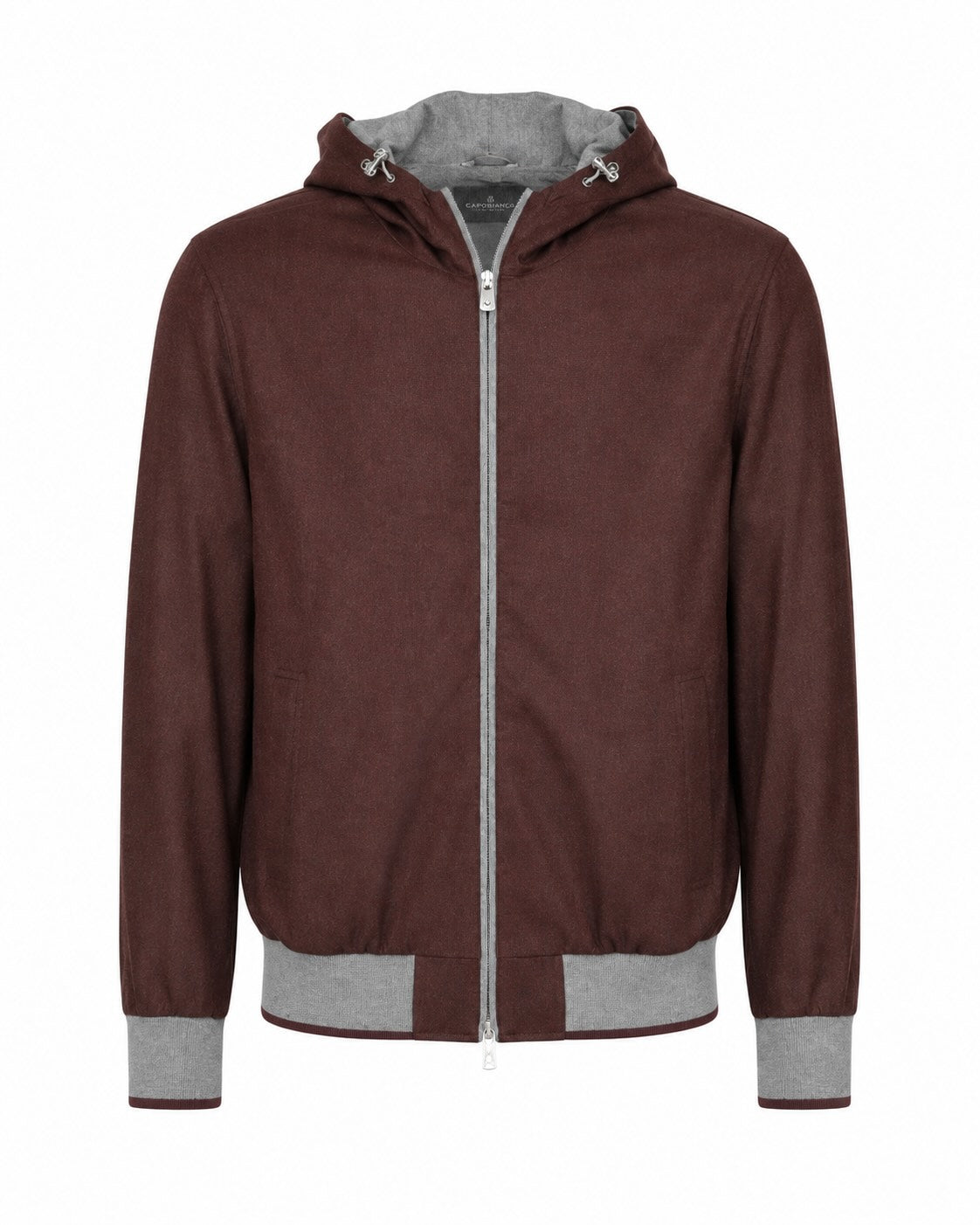 Blouson aus Wolle und Schurwolle in Bordeaux