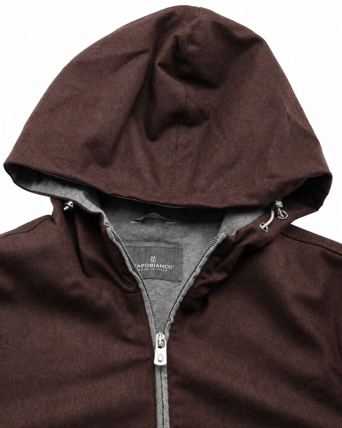 Blouson aus Wolle und Schurwolle in Bordeaux