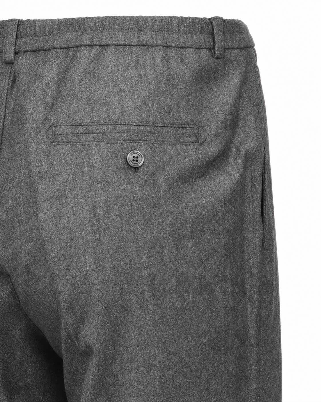 Bundfaltenhose aus Schurwolle in Grau