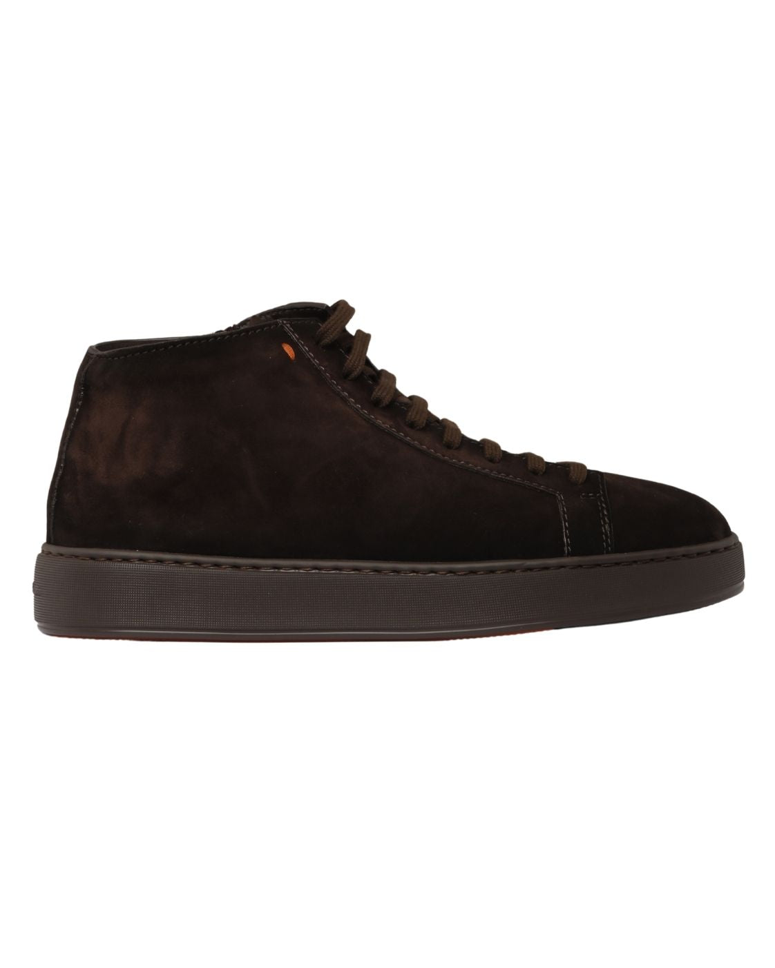 High-Top Sneaker aus Leder in Dunkelbraun