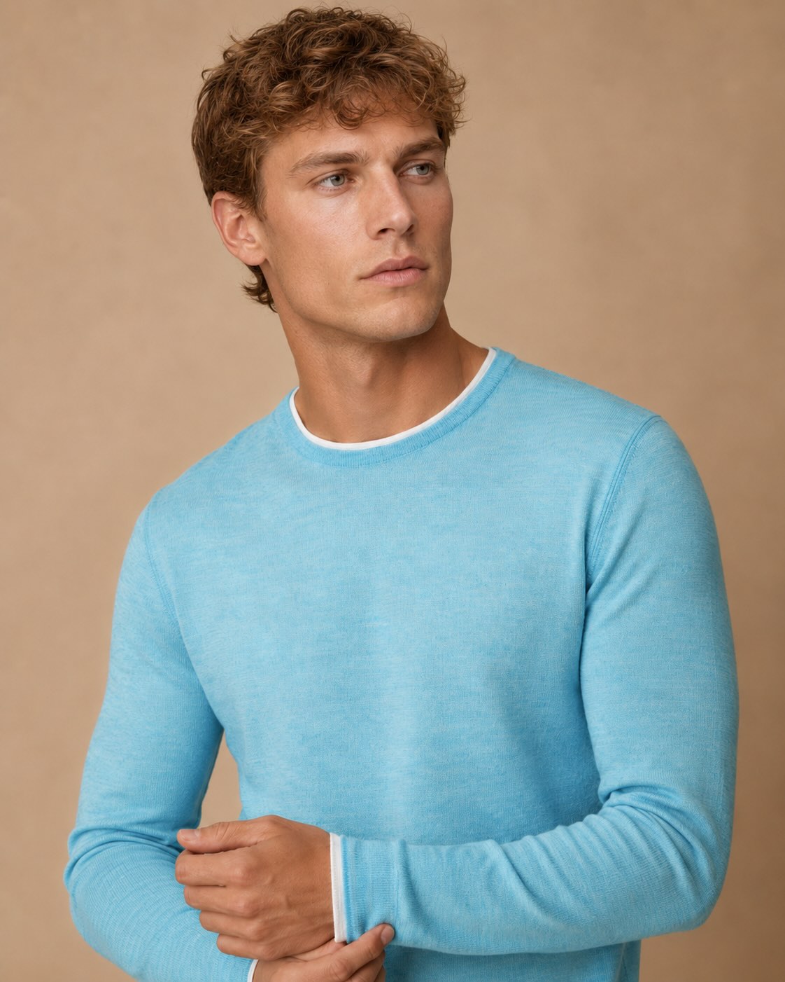 Lyocell Leinen Pullover Slim Fit