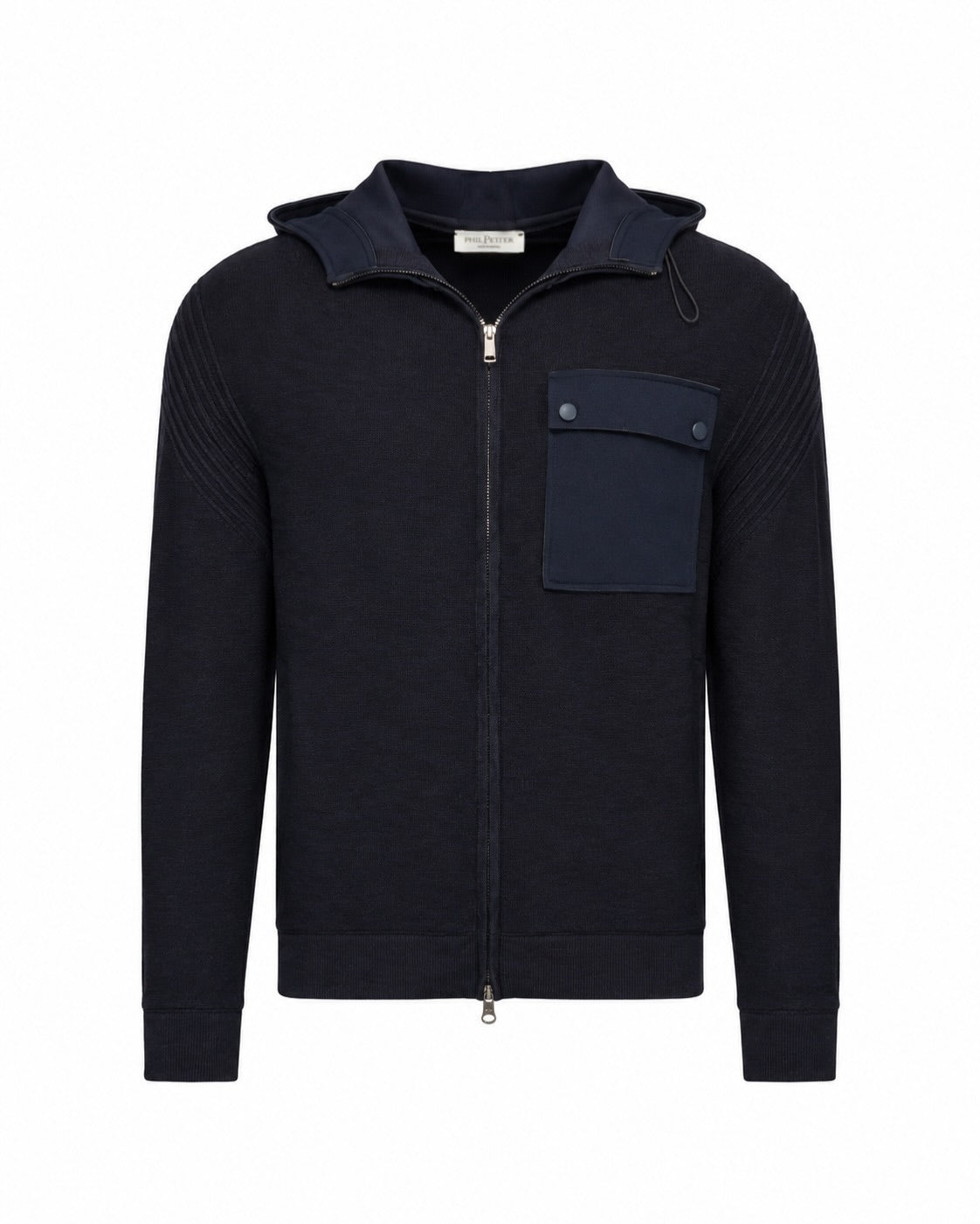 Kapuzenweste Baumwollstrick Slim Fit