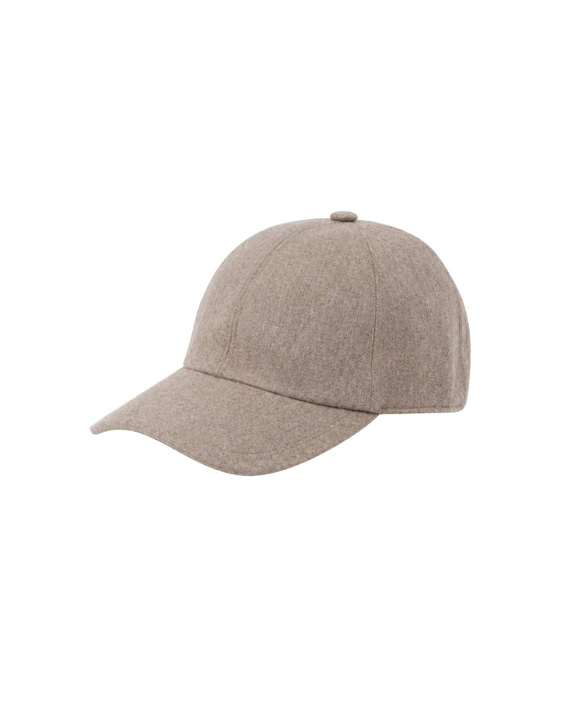 Cap aus Baumwolle und Wolle in Beige