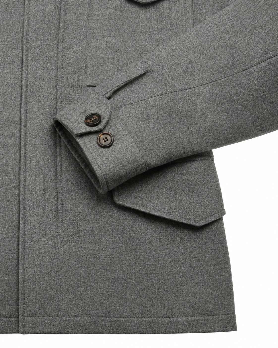 Safari Wool Jacket Slim Fit in Grey