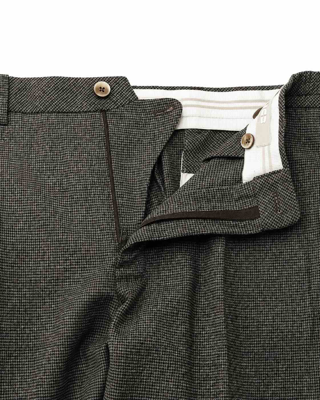 Chino Dennis in wool blend with houndstooth pattern