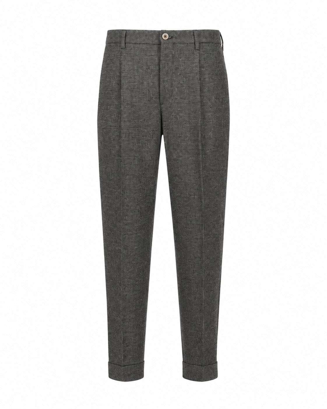 Chino Dennis in wool blend with houndstooth pattern