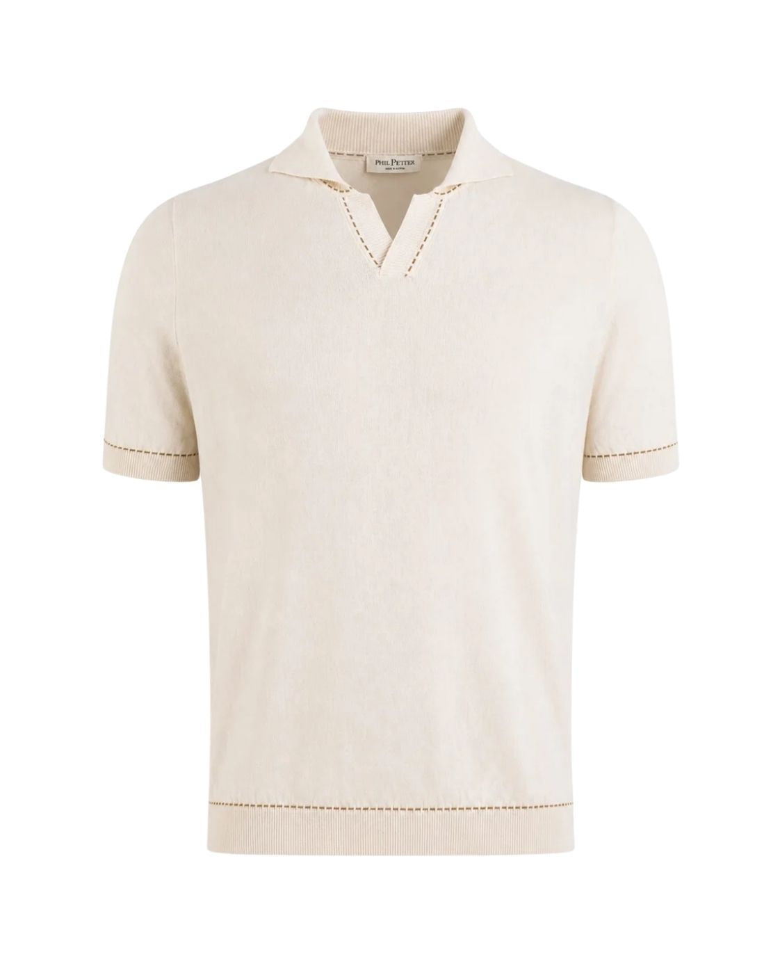 Strickpolo ohne Knopf aus Baumwolle in Relaxed Fit