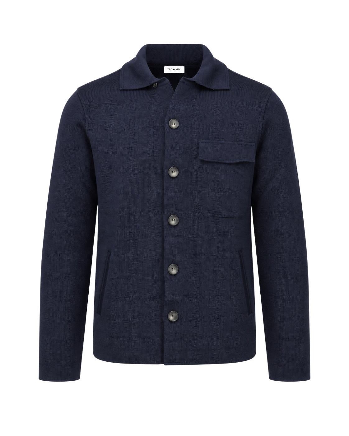 Overshirt in extra-fine merino wool in dark blue