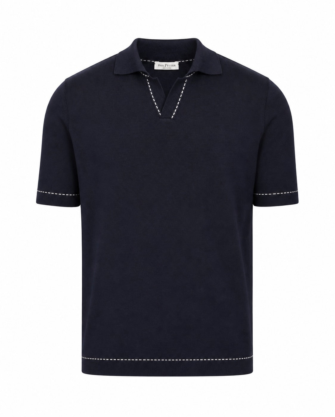 Knitted Polo Shirt Cotton Slim Fit Cuba Collar