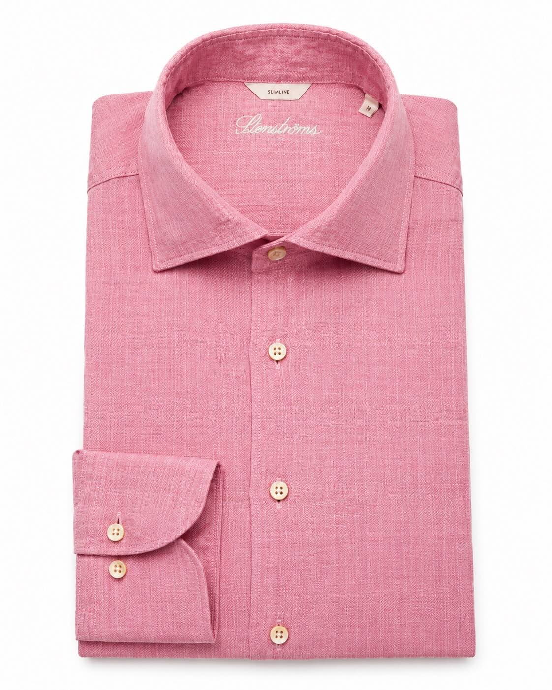 Leinenhemd Slim Fit Spreizkragen
