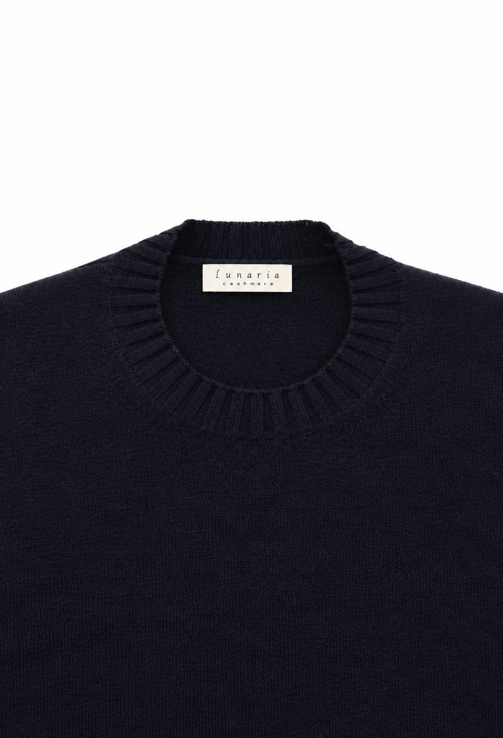 Dark blue cashmere crew neck sweater