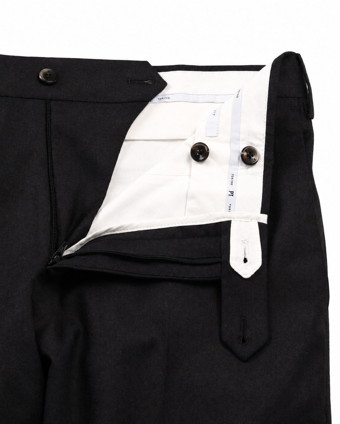 Anthrazitfarbene Wollhose im Slim Fit