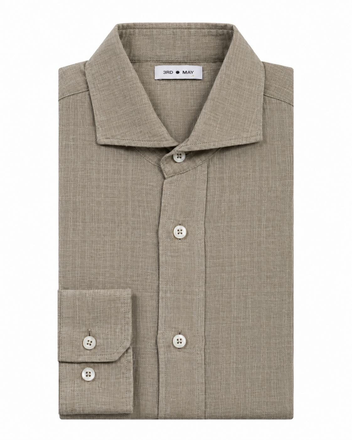 Leinenhemd Slim Fit aus gewaschenem Leinen
