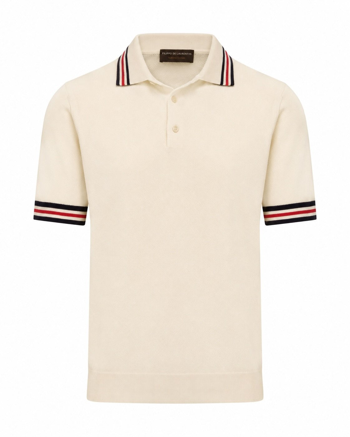 Cotton crepe polo slim fit with stripes