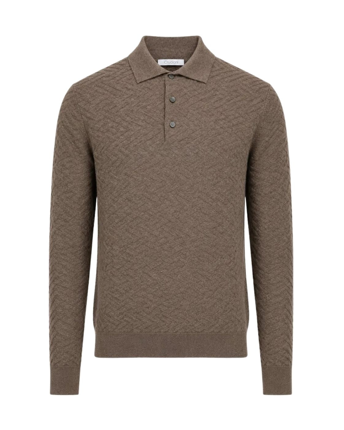 Langarm-Poloshirt aus Wolle und Kaschmir
