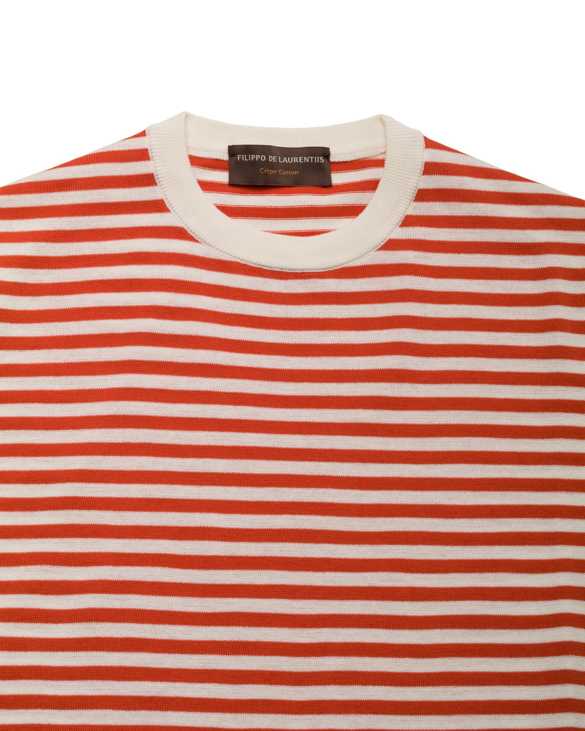 Striped T-shirt, cotton crepe knit, relaxed slim fit