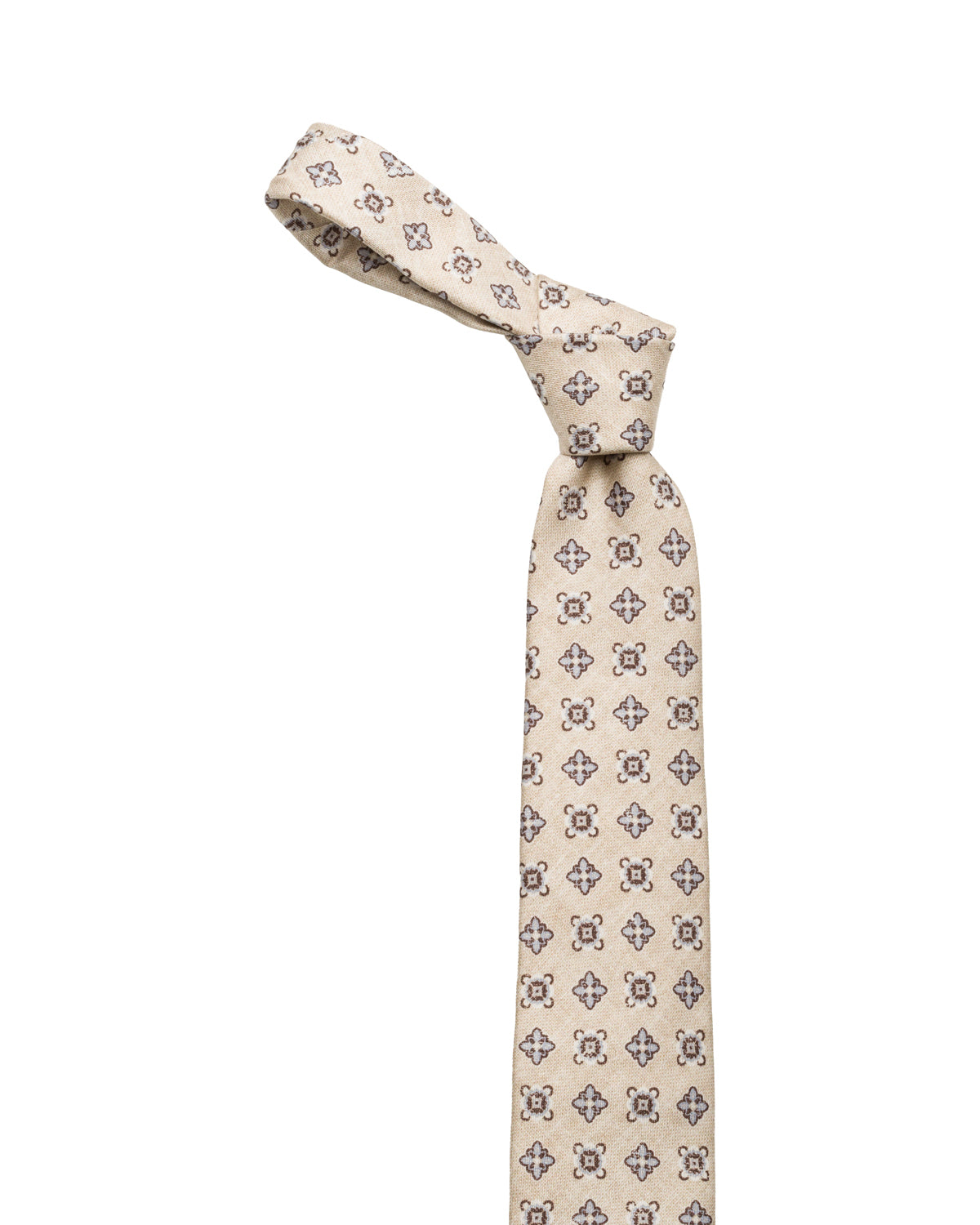 Seidenkrawatte fein gemustert Beige