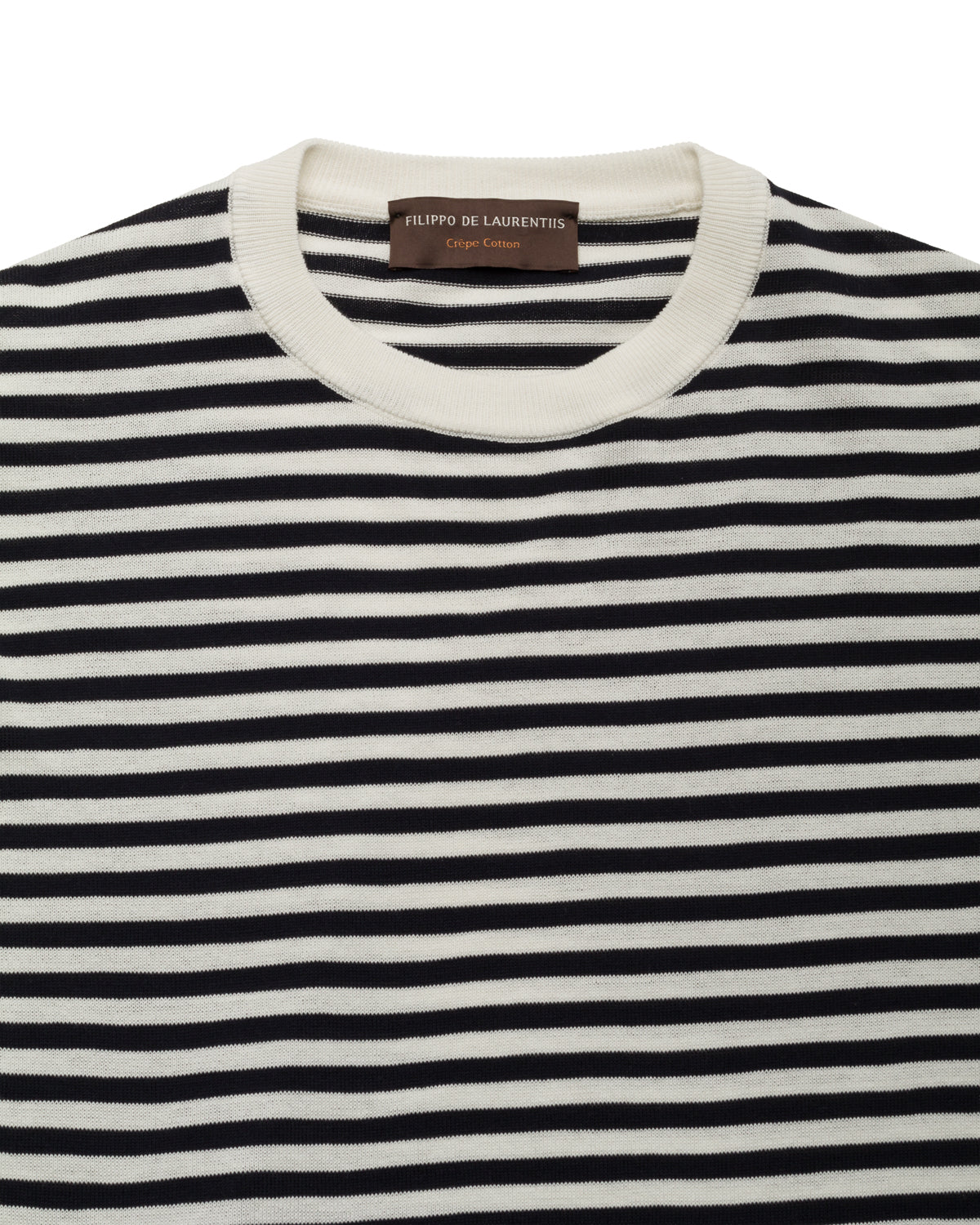 Striped T-Shirt Crepe Knit Relaxed Slim