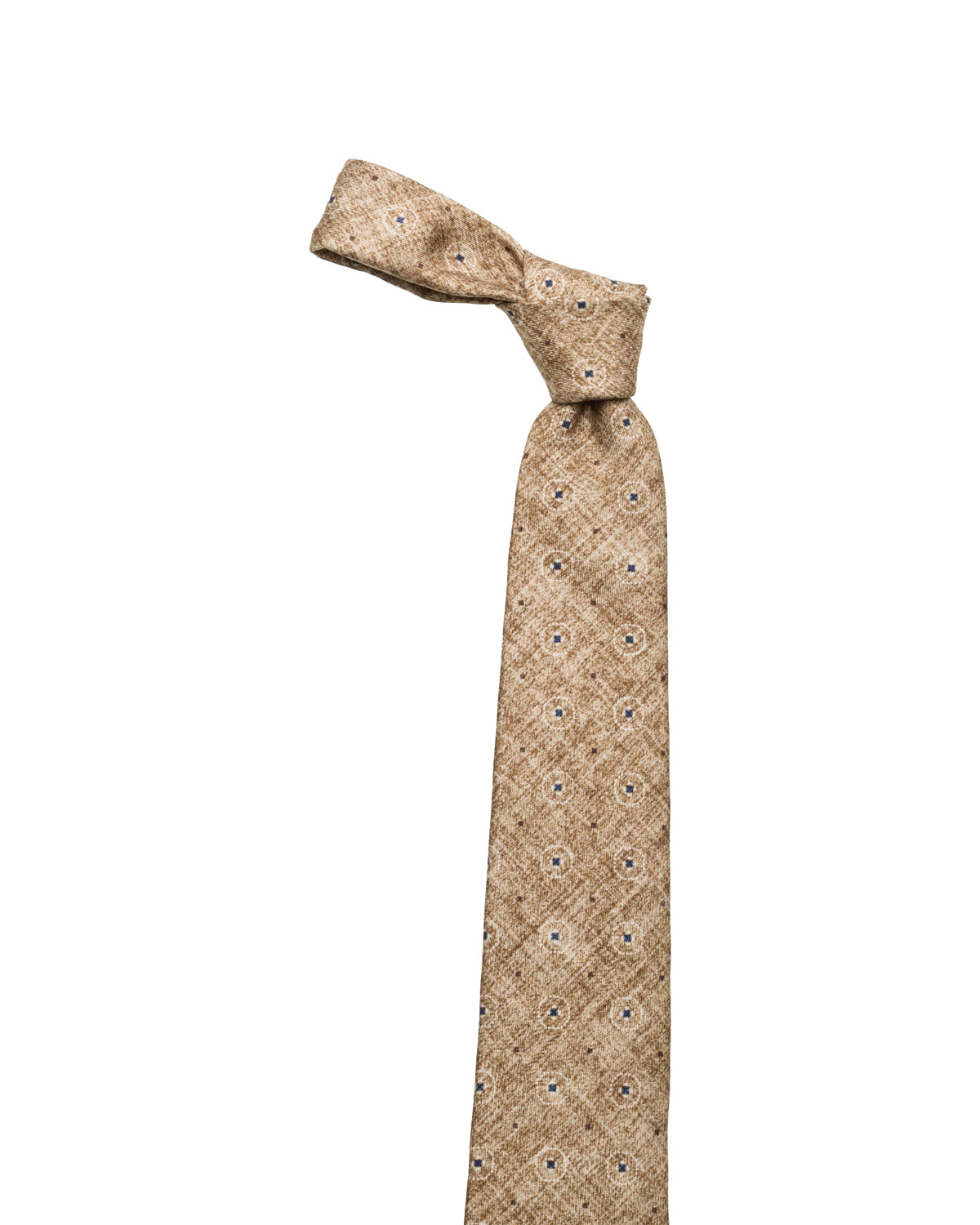 Seidenkrawatte fein gemustert Beige