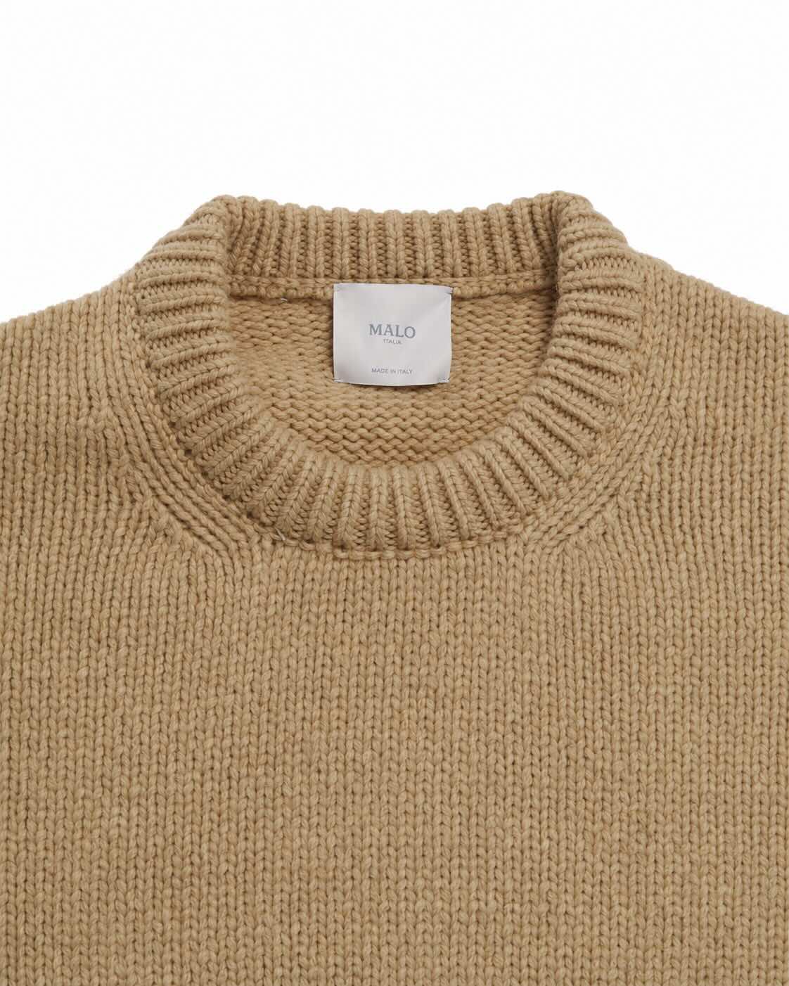 Chunky knit cashmere crew neck jumper REGULAR FIT