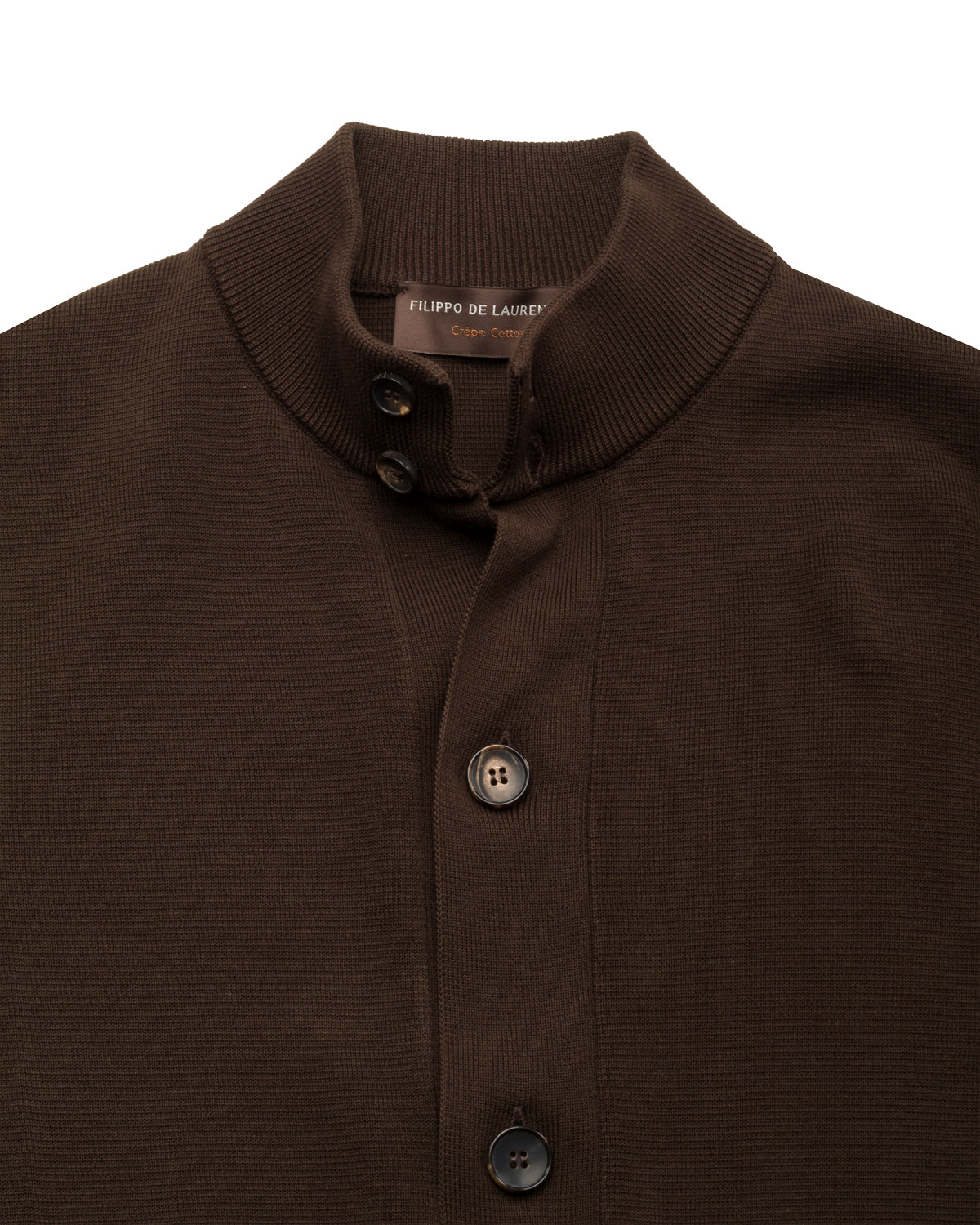 Strickweste Baumwollkrepp Slim Fit mit Stehkragen